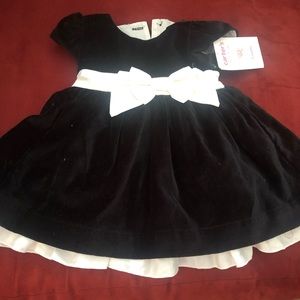 Brand New-Velvet black and white dress